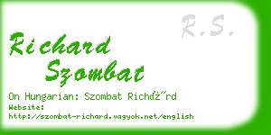 richard szombat business card